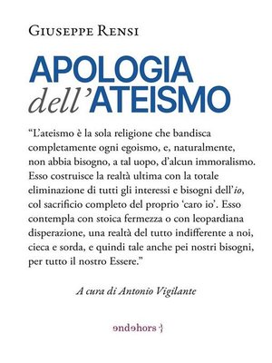 cover image of Apologia dell'ateismo